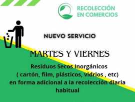 Recolección de residuos inorgánicos para comercios