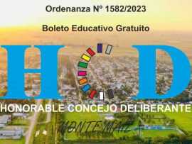 Ordenanza 1582/2023 - Boleto Educativo Gratuito