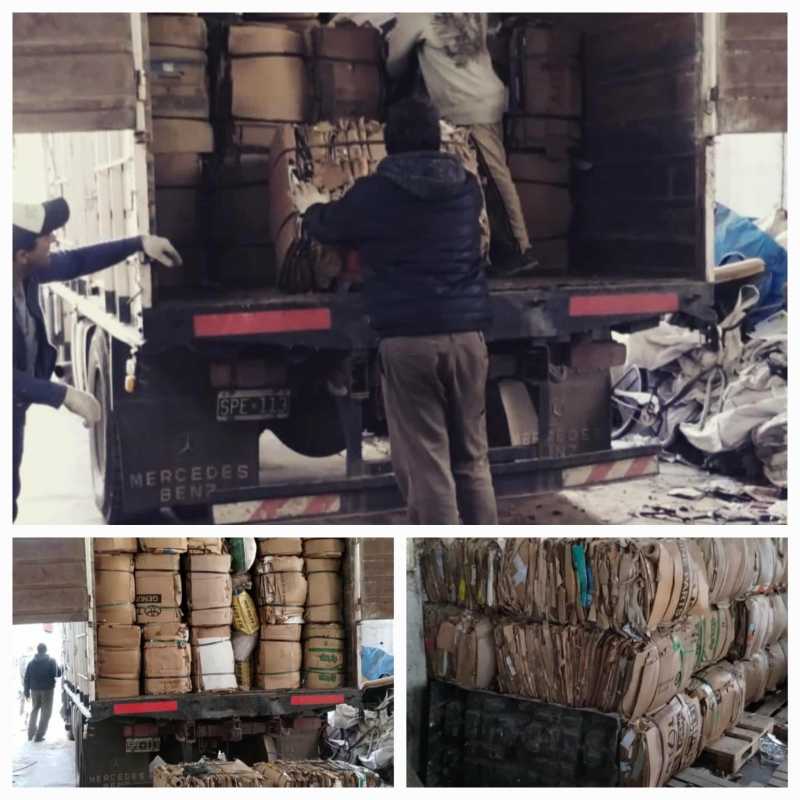 Recuperación de cartón para reciclado