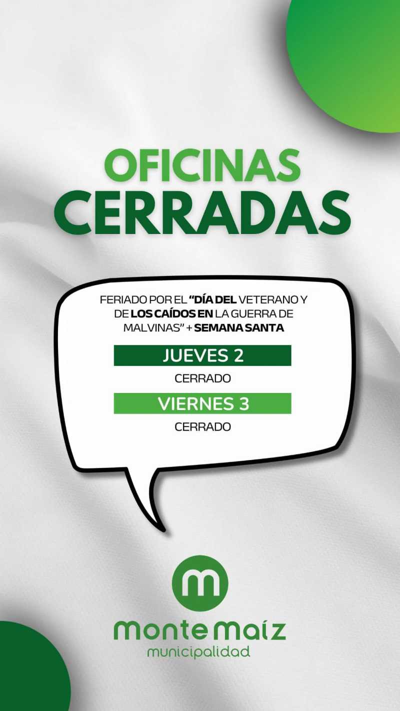 Cronograma de servicios para este finde largo